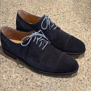 Men’s 11 Awl & Sundry Navy Suede Handcrafted Custom Shoes